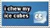 I chew my ice cubes